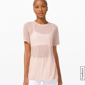 Lululemon Uncovered Tall Tee in Silk Rose - LIKE NEW - size 12
